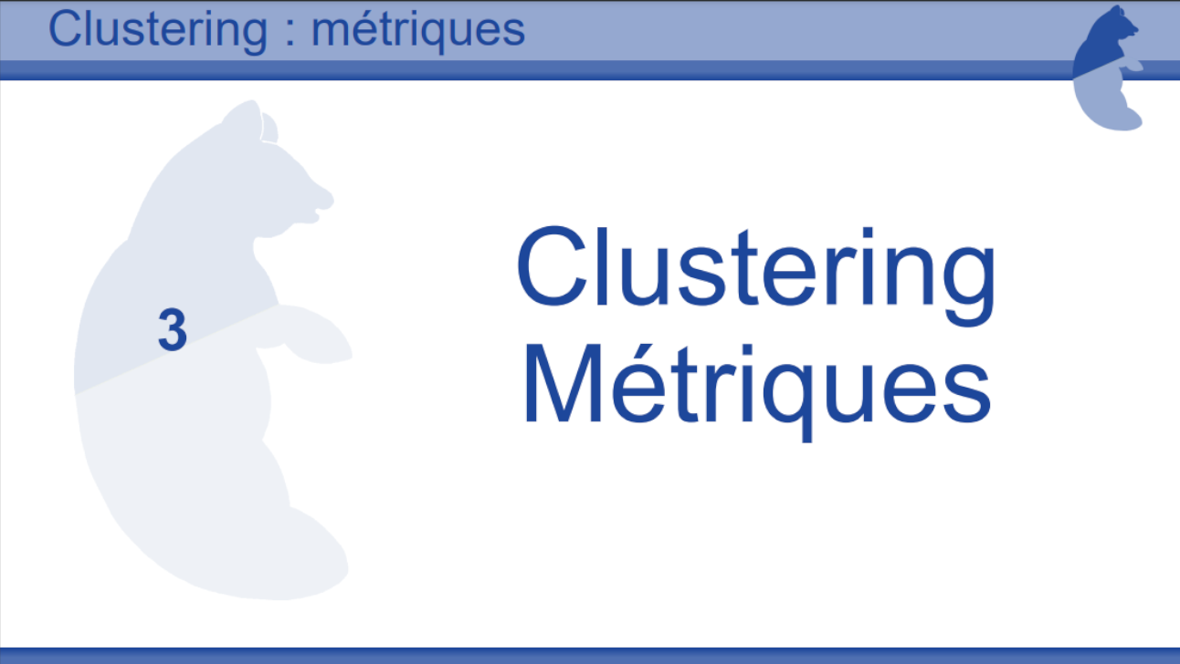 Tutoriel Clustering M&eacute;triques
