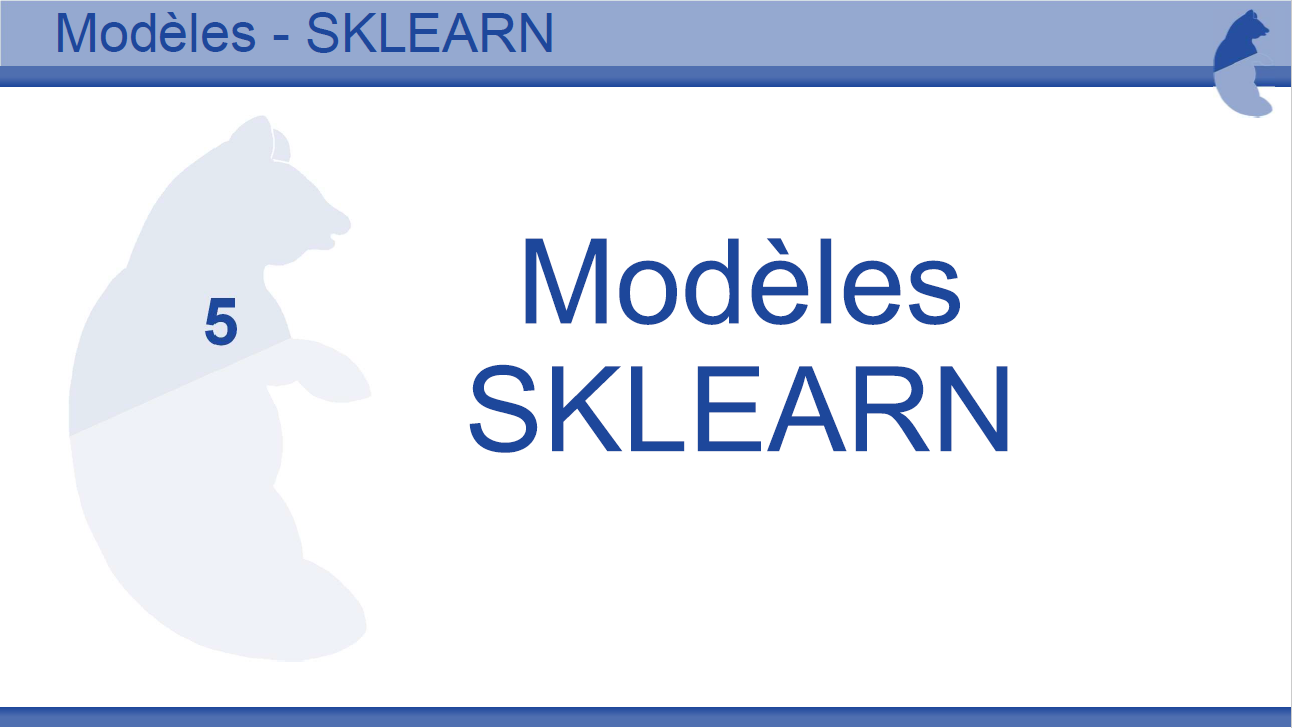 Tutoriel mod&egrave; SKLEARN