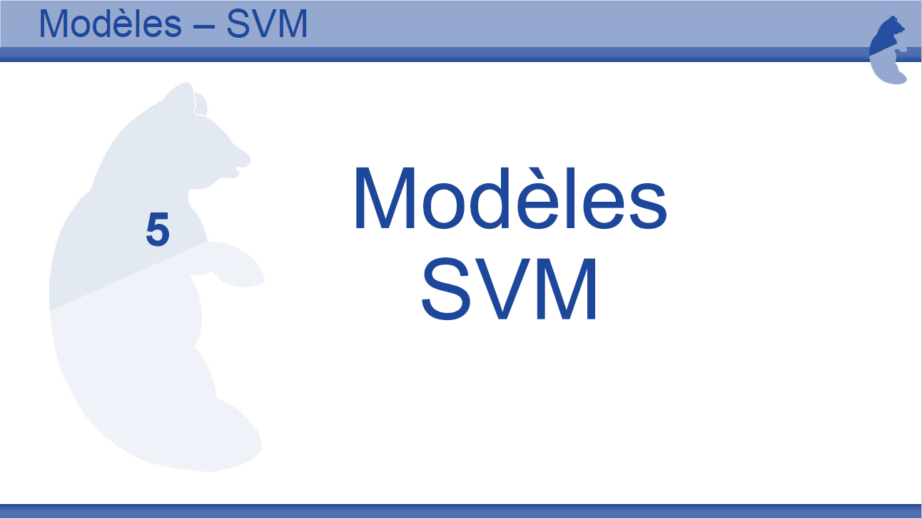 Tutoriel mod&egrave; SVM